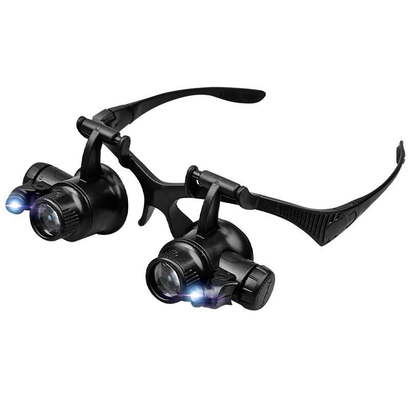 拜斯特拔倒睫毛放大镜15倍高清带led灯修表专用看信鸽子眼底头带