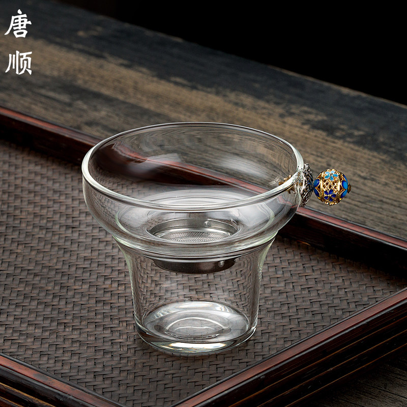 玻璃茶漏过滤网公道杯隔茶滤网茶叶G滤茶器茶隔漏斗功夫茶具配件