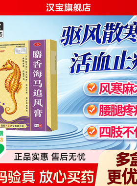 JT/锦塔麝香海马追风膏6贴/盒驱风散寒活血止痛风寒麻木腰腿疼痛