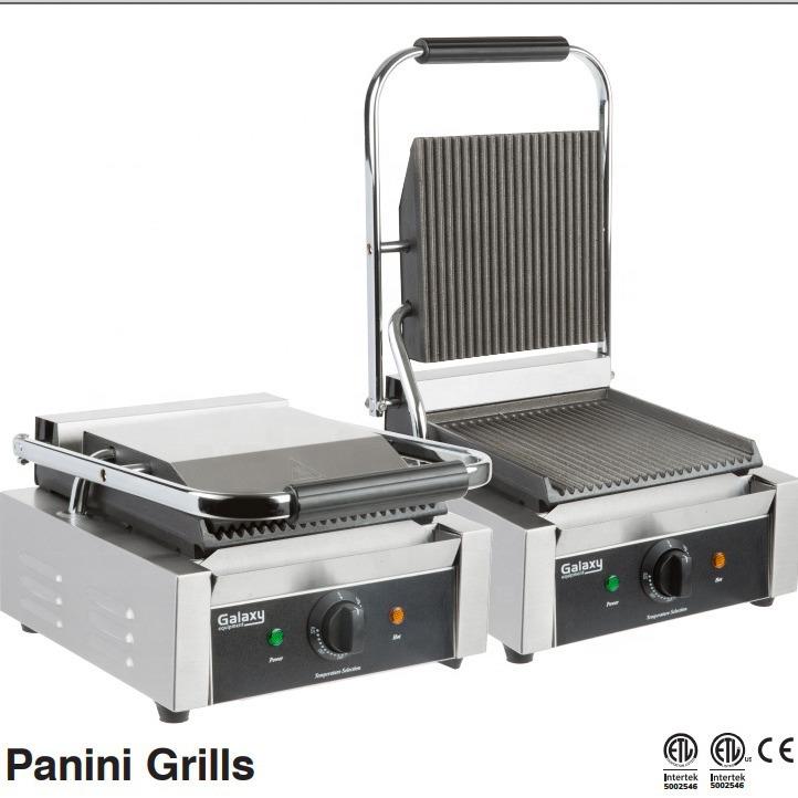 商用电热帕尼尼机单头双头压板扒炉煎三明治机烤肉压条纹牛排机器