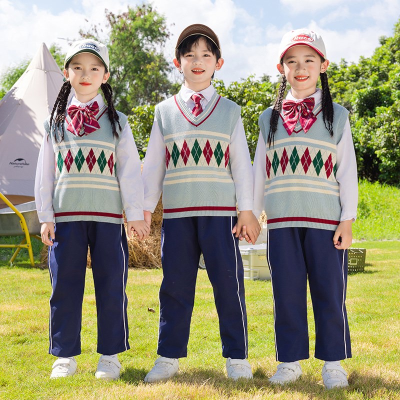 幼儿园园服春秋装校服套装英伦风小学生J两件三件套棉毛衣儿童班