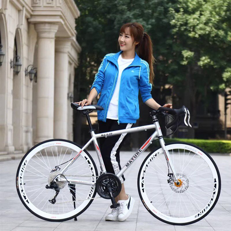 公路自行车赛车超轻成人p男式直把单车超快城市弯把女变速700c男