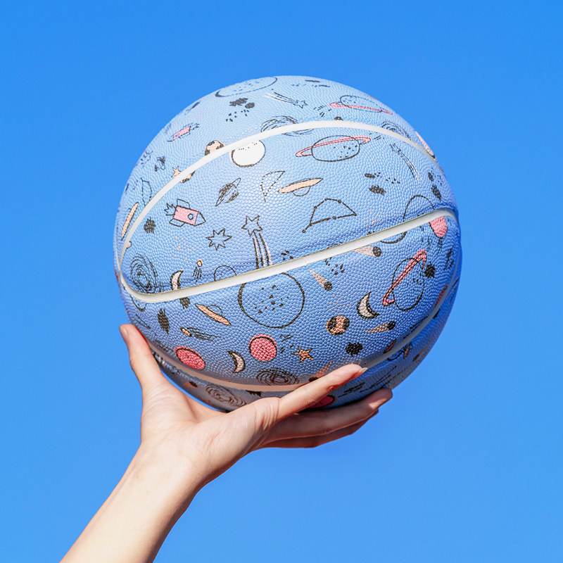 星球涂鸦星空7号篮球女生专用6号球女六/5号儿童T小学生青少年蓝