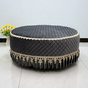 单人全包沙发凳套罩垫布 试鞋 圆形沙发套罩防滑欧式 圆凳墩脚踏换鞋