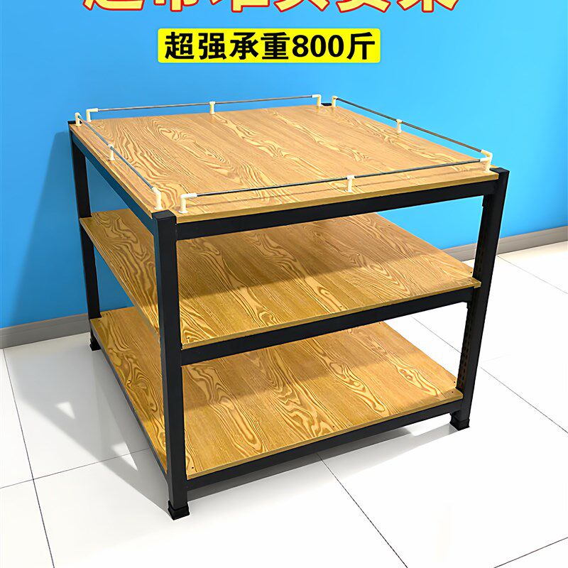 超市牛奶堆头展示架饮料粮油y米面促销台陈列架钢木洗化地堆加厚