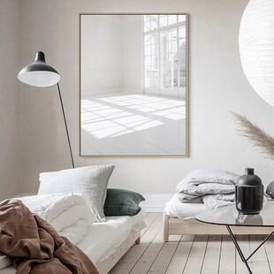 原木极简风室内阳光m装饰画现代简约高级感客厅背景墙挂画卧室壁
