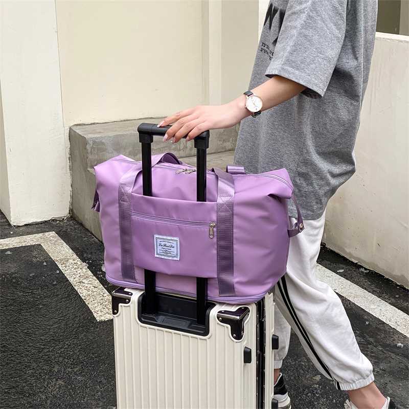 提双肩背旅行包女mo大短量容途手可行李收纳袋干湿分离包可