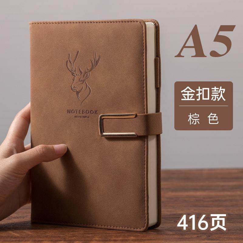 高档AD笔记本本子超!厚古大学生Ba事5皮面商务记W本厚复简约韩