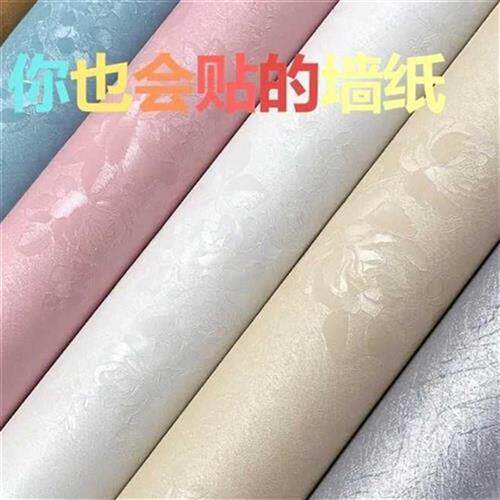 走廊墙纸自粘防水可擦洗r墙布粘y贴式纯色不透自贴立体墙壁防潮卡