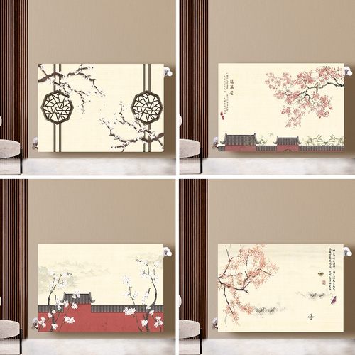 中式风暖气片罩家用新式暖气遮挡装饰罩布艺定制防尘罩暖气罩片