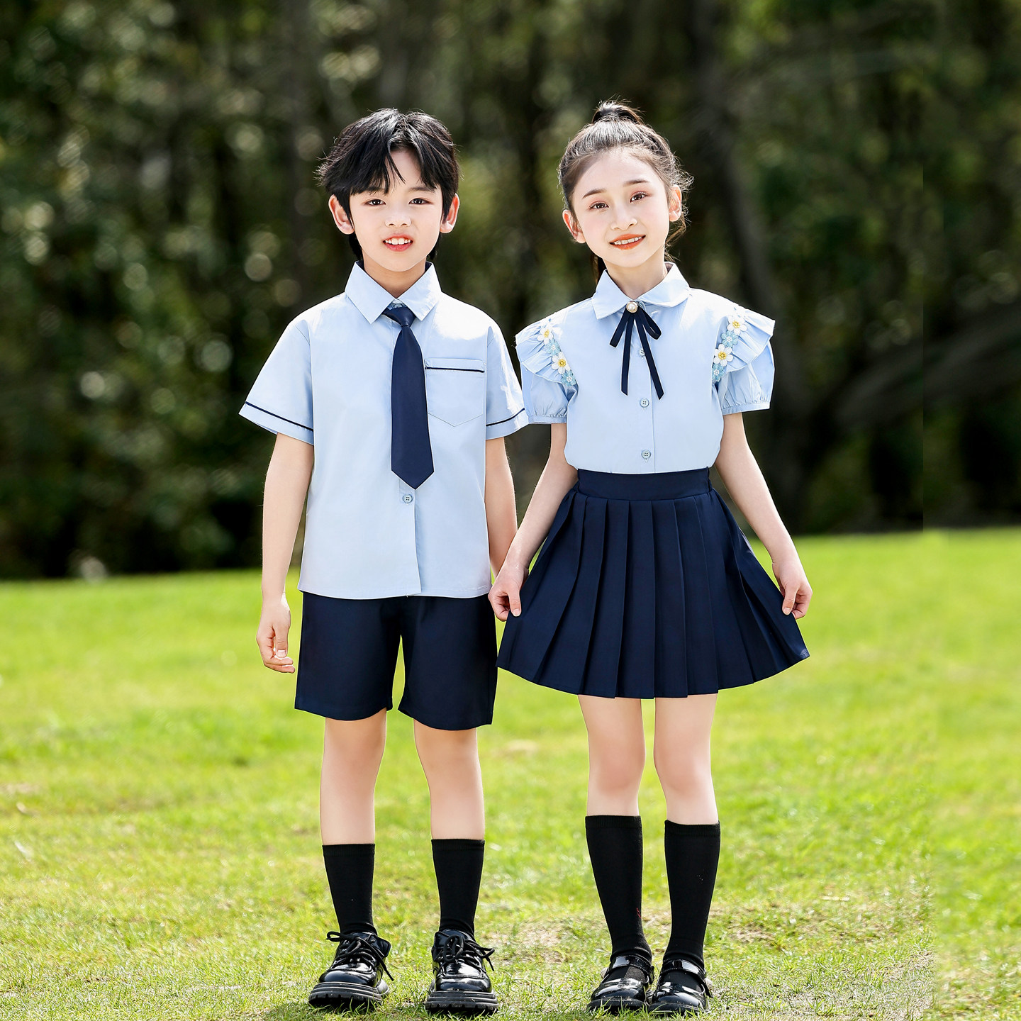 幼儿园园服毕业照班服英伦风小学生朗诵合唱表演服六一儿童演出服