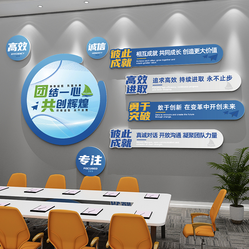企业寄语文化墙贴励志标语公司