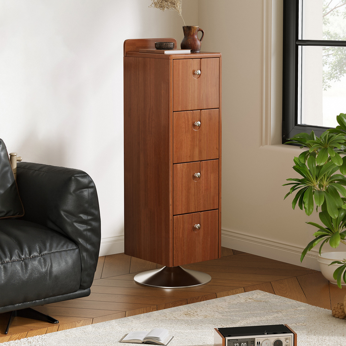 实木斗柜客厅收纳旋转储物柜