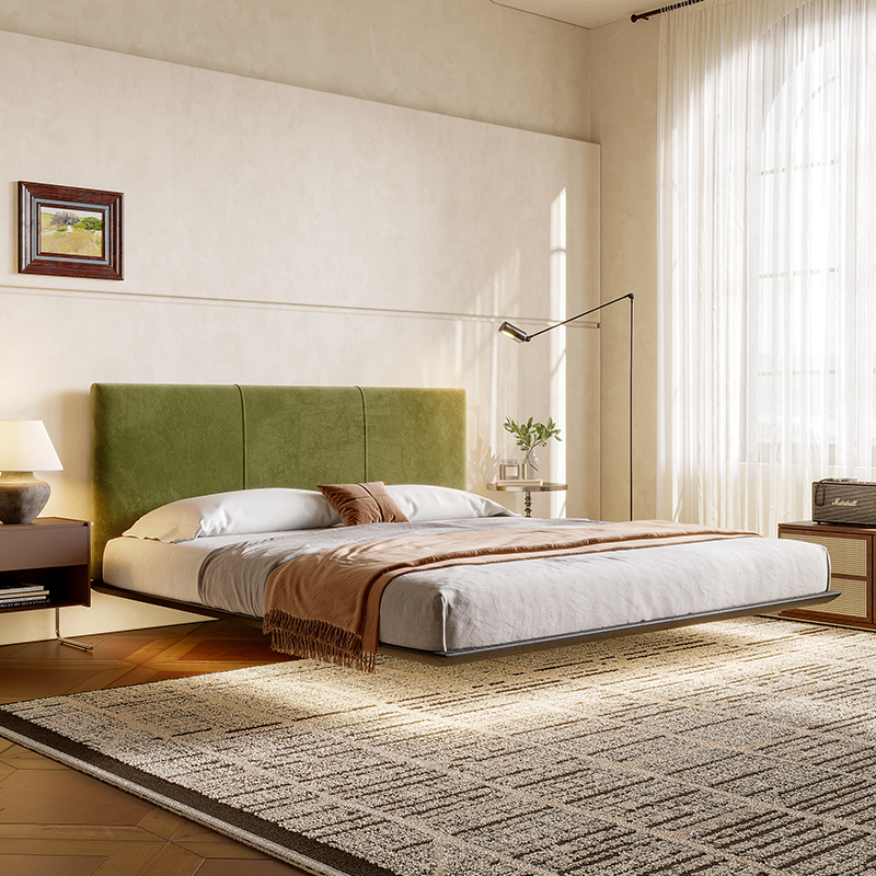 2025新款悬浮床极窄床头软包床