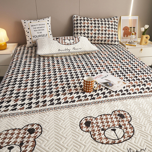 儿童夏季 可水洗A类凉感丝家用空调席子 冰丝乳胶凉席三件套床笠款