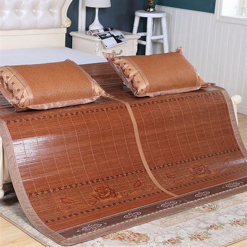 夏季竹凉席1.8m床镜面碳化竹席大包边双面折叠1.5m单双人宿舍席子