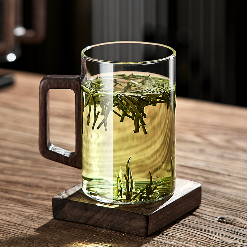 中式泡茶杯茶水分离玻璃杯泡绿茶具专用办K公室个人喝水杯子耐高