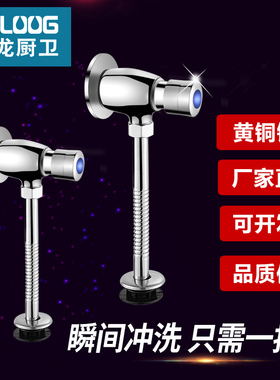 时龙卫生间铜质小便斗冲水阀加长小便器E冲洗阀手按式延时阀 CL02