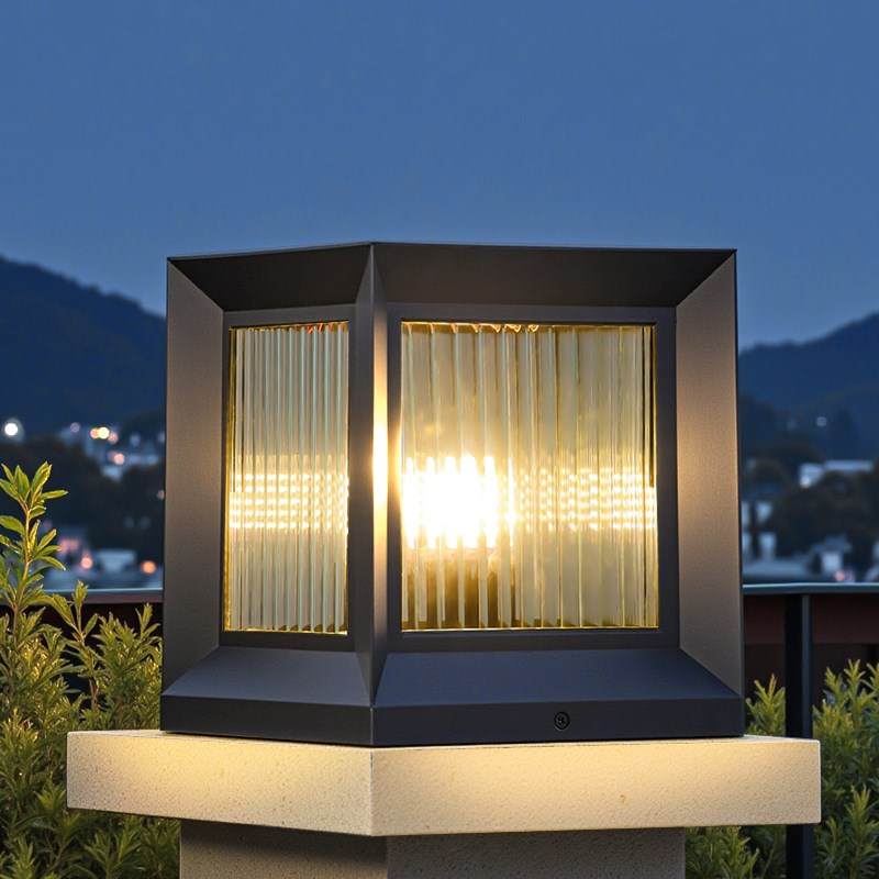 太阳能柱头灯f大门两侧别墅庭院户外柱子灯室外防水围墙院墙门柱