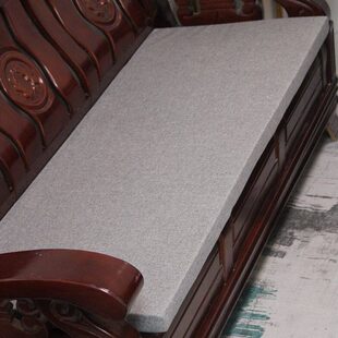 红木亚麻可拆洗椅实木沙发定制加硬海绵座垫通用纯色防滑长条坐垫