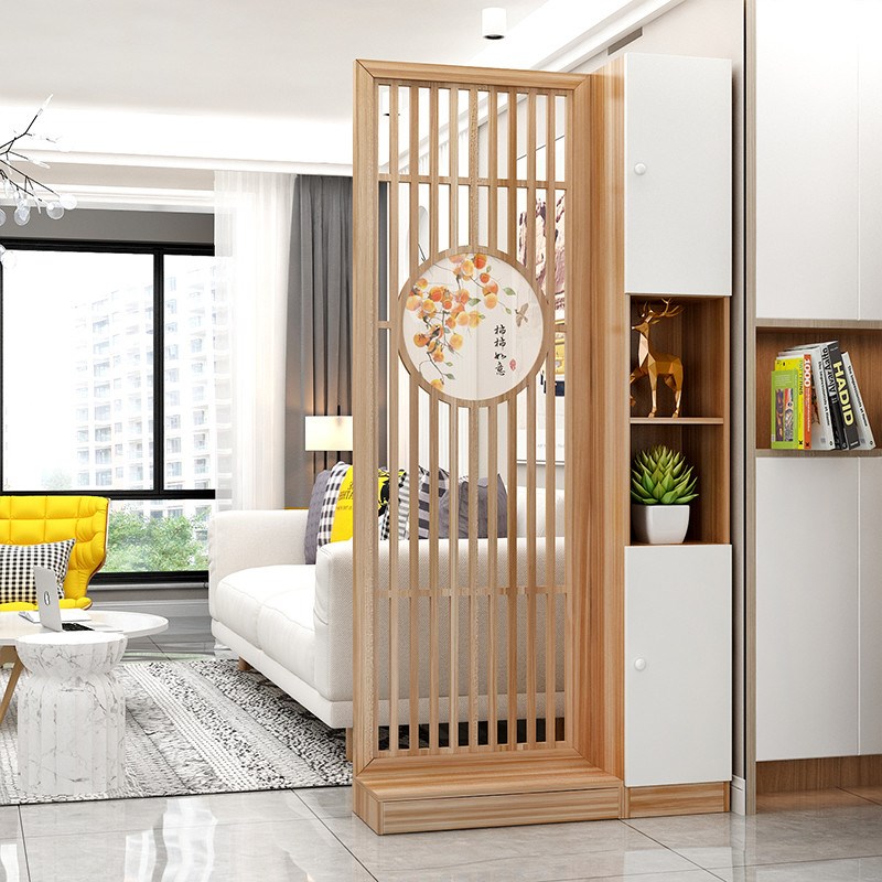 屏风隔断客厅202n2年新款进门日式简约现代实木玄关柜置物架装饰