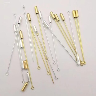 9字针1一字插针网盘铜配件手工胸针胸花长别针花托布艺堵头塞子帽