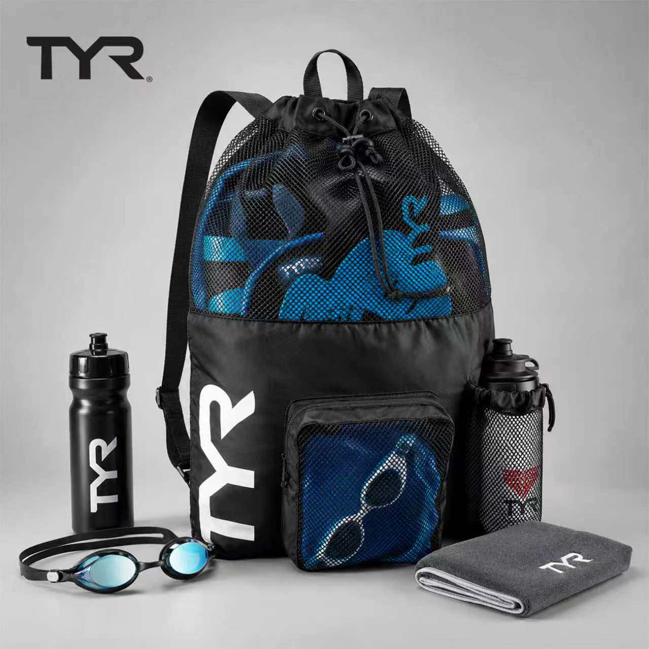 TYR Big Mesh 运动背包透气速干40L大容量双肩包游泳健身包
