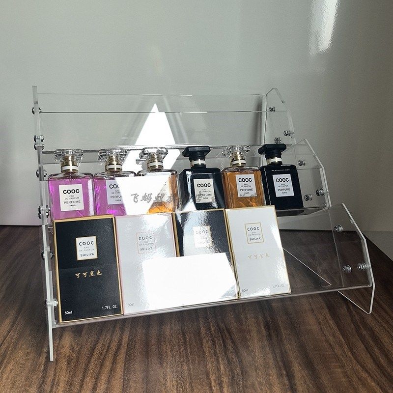 多功能亚克f力粉饼架化妆品潮玩手办桌面阶梯收纳架展示架盒