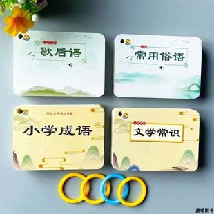 全套4本小学成语常用俗语小学1-6年级文学常识歇后语卡片积累大全