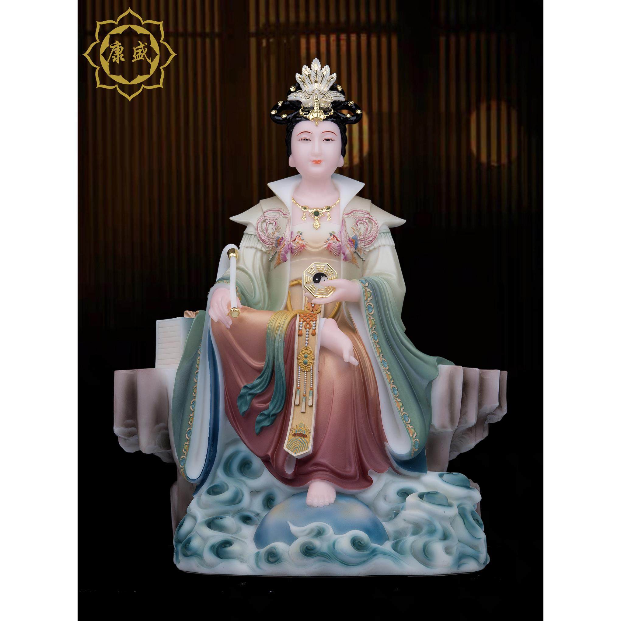 地母娘娘神像 大帝之母后土娘娘汉白玉地母元君道家佛像家用摆件