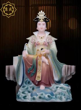 地母娘娘神像 大帝之母后土娘娘汉白玉地母元君道家佛像家用摆件