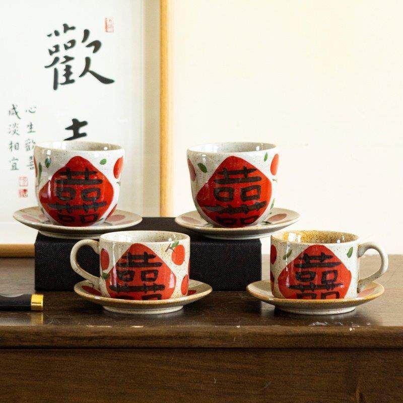 新婚手做陶瓷喜字杯结婚礼物情侣对杯咖啡杯婚庆覆古茶杯马克杯,餐饮具,茶杯,淘宝优惠券,粉丝福利购,淘宝优惠卷