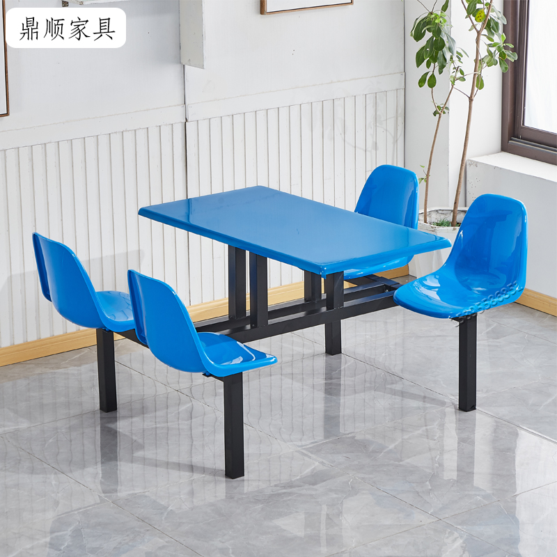 公司工厂员工食堂餐桌椅4人学校饭堂连身餐桌学生饭厅餐桌椅组合