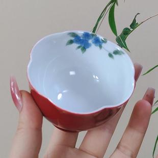 手绘蓝楹花主人杯单杯女家用陶瓷简约专用喝茶杯功夫茶具品茗杯
