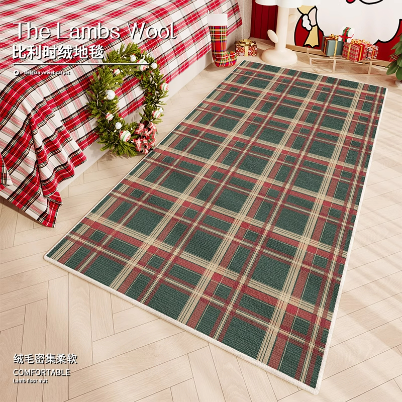 圣诞装饰地毯卧室床边毯家用客厅