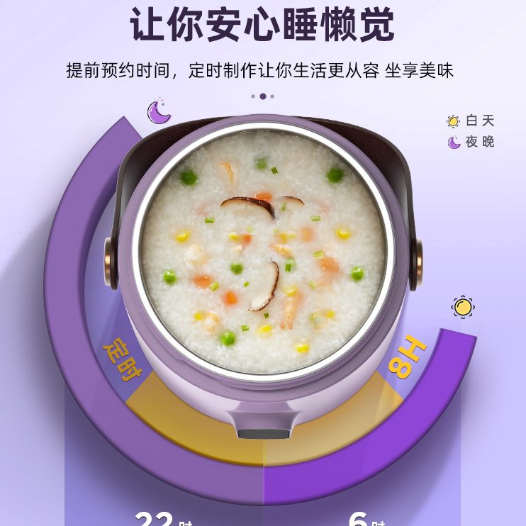 粥熬3人家用迷你-便携式艾电炖锅1L煮粥小智能仕玛电炖盅煲汤1