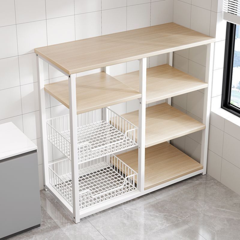 可移动厨房置物架子多功能落地微波炉用品收纳架多层家用储物架子