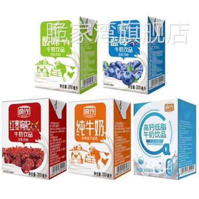 风行牛奶原味酸奶200ml*24盒 蓝莓红枣枸杞高钙低脂纯牛奶整箱装