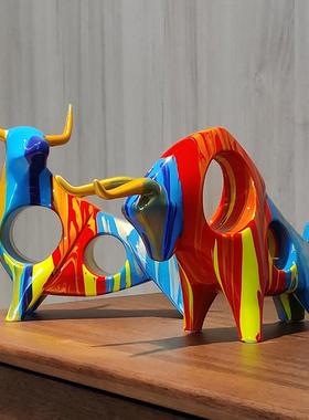 创意牛摆件简约现代客厅电视柜酒柜办公室桌面装饰品软装工艺礼品