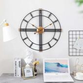 北欧挂钟现代简约客厅铁艺钟创意仿古静音金属装 饰时钟wall clock