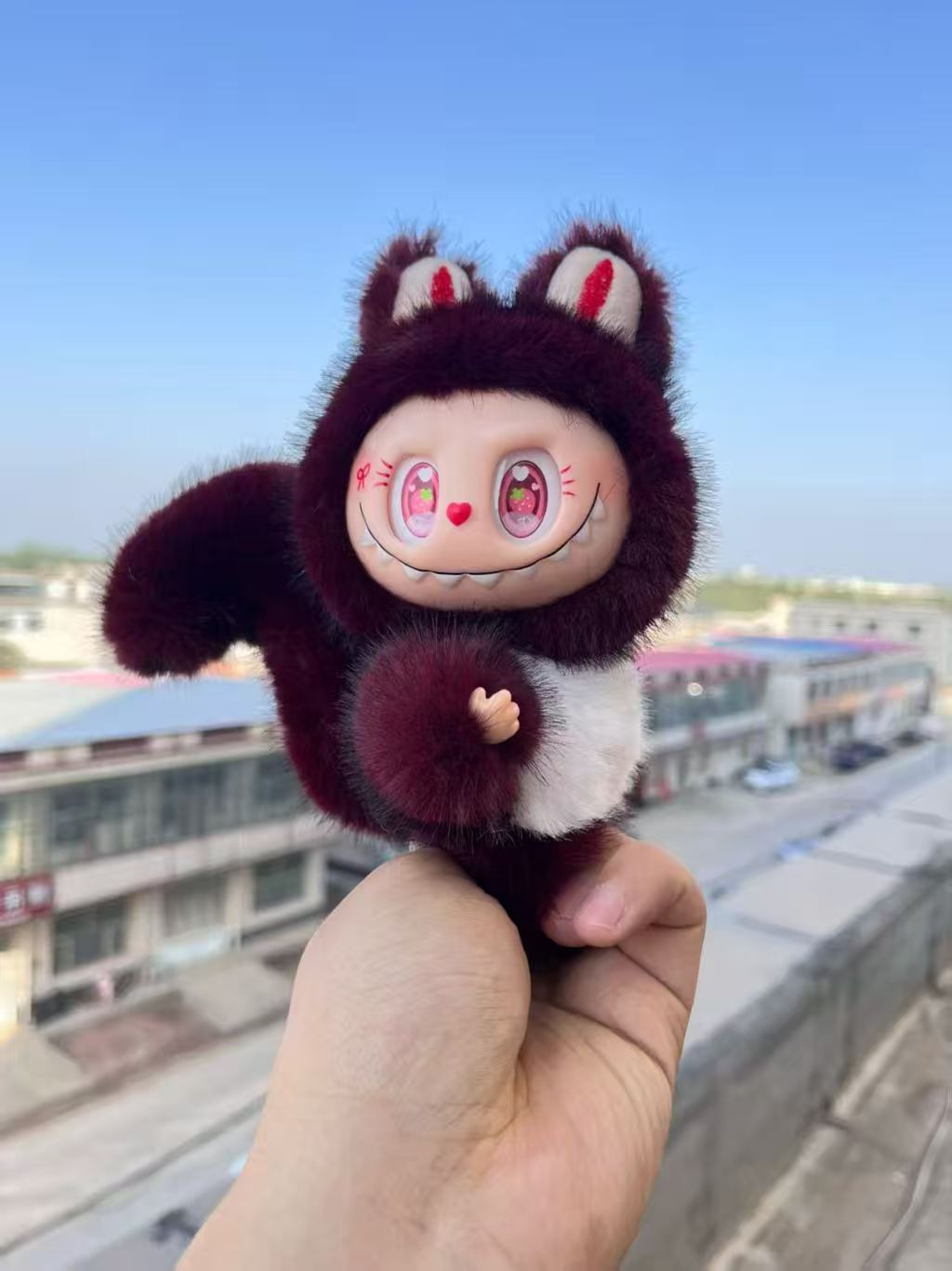 酒红色松鼠拉布布全套手工diy