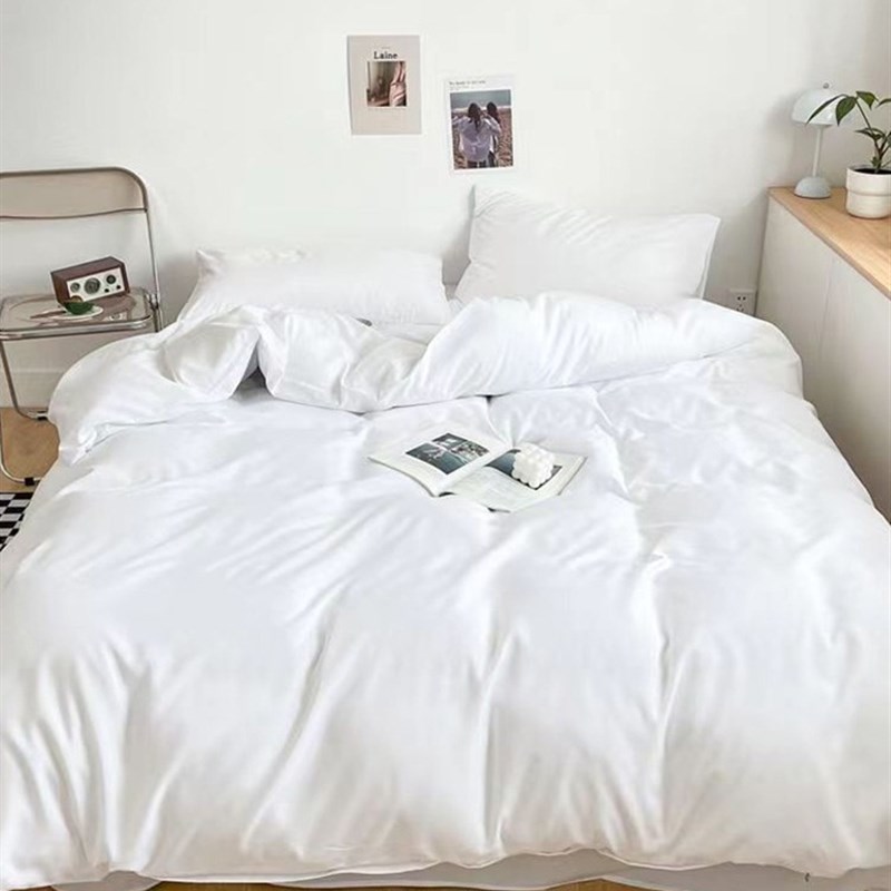 酒店布草床单四件套夏季纯白色被套棉旅社宾馆民宿床上用品三件套