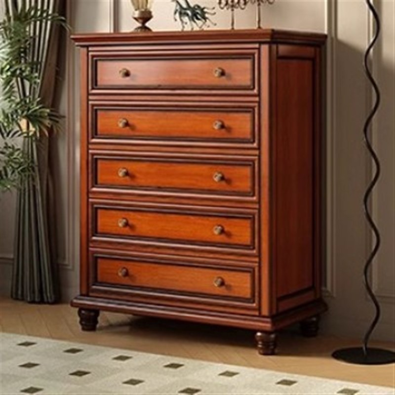 美式复古全实木斗柜组合现代简约家用卧室客厅置物柜收纳柜储物柜