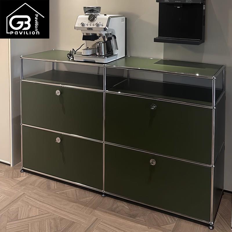 餐具柜墙亭Usm柜组合彷古风格客厅不锈钢模块化存储珠宝可访问的