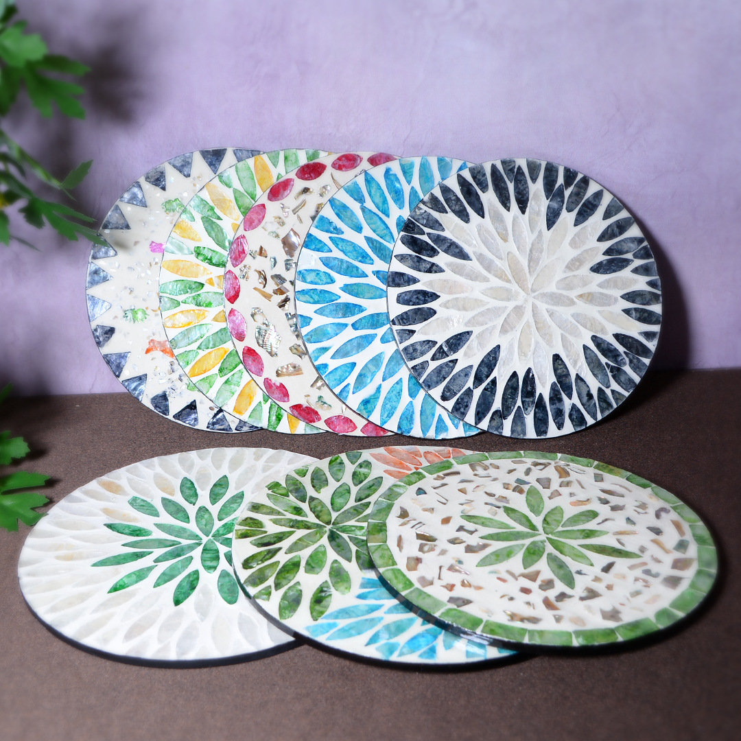 盘垫隔热垫轻奢创意贝壳西餐餐垫