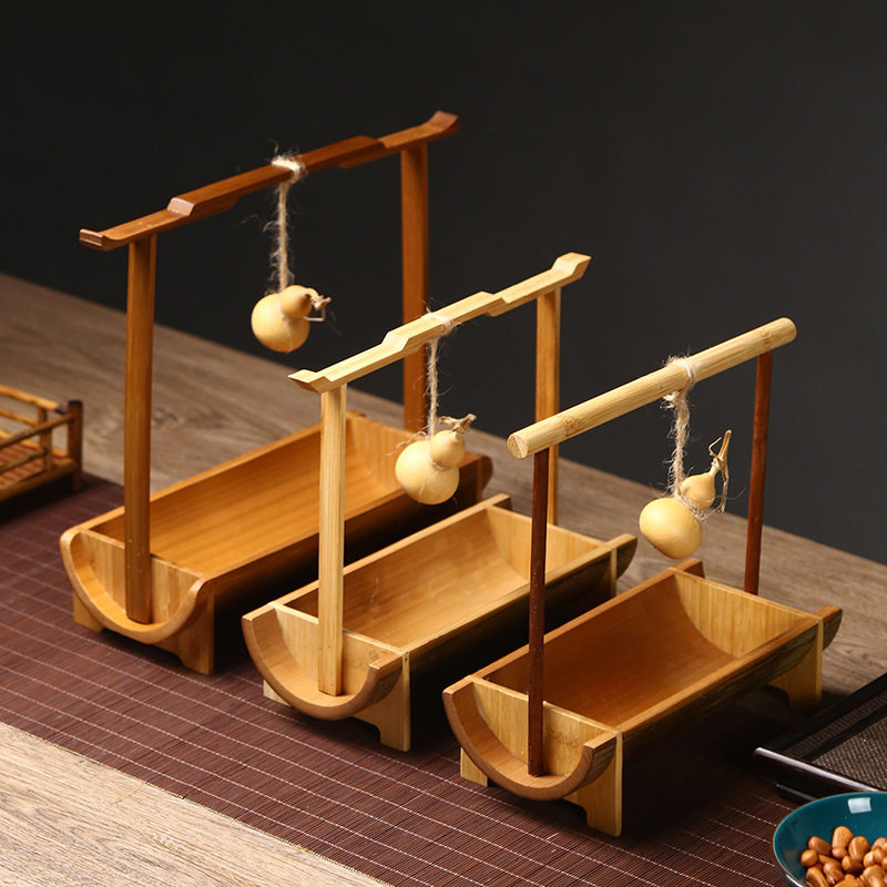 竹制水果盘糕点盒提梁盒干果盘甜品台创意家用点心筐日式餐厅托盘,特色手工艺,竹编/竹雕,淘宝优惠券,粉丝福利购,淘宝优惠卷