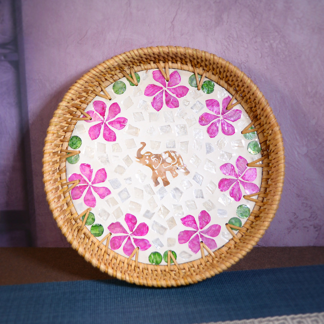 贝壳藤编复古手工藤编托盘编织水果盘面包篮子客厅家用镂空点心篮,餐饮具,果盆/果盘/果篮,淘宝优惠券,粉丝福利购,淘宝优惠卷