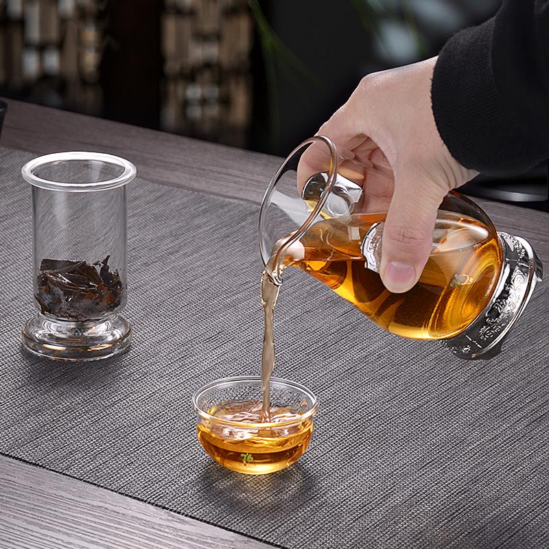 台湾76欧式红茶茶具玻璃耐热加厚双耳过滤冲茶器家用功夫泡茶杯子