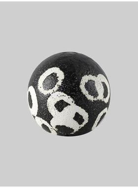 北欧轻奢黑白条纹陶制小球装饰摆件茶几角几创意桌面软装陈设品