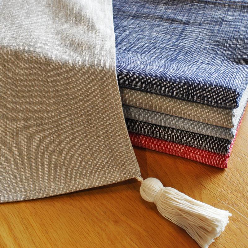 现代简约素色棉麻桌布日式餐桌台布长方形家用茶几布圆桌桌旗布艺